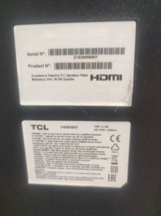 TV TCL 40" Negra