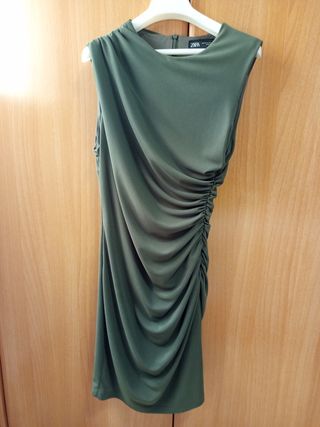 Vestido Zara XS verde oliva