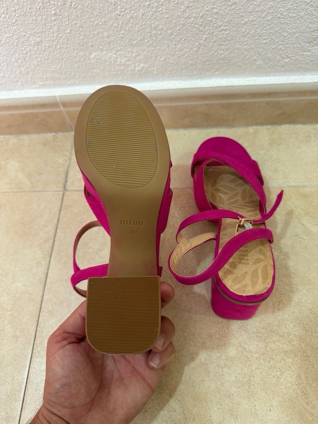 Sandalias mtng rosa tacón alto a estrenar