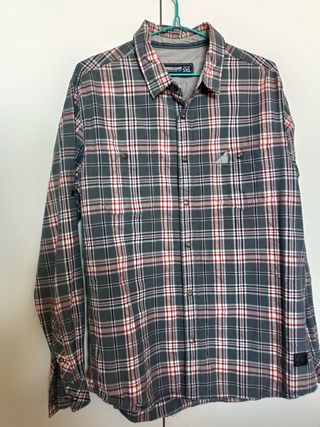 Camisa Green Coast XL - Cuadros Gris Rojo