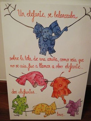Cuadro infantil "Un elefante se balanceaba..."