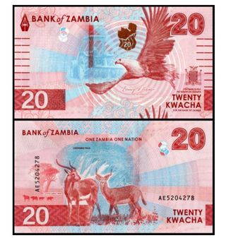 Billete 20 Kwacha Zambia 2024