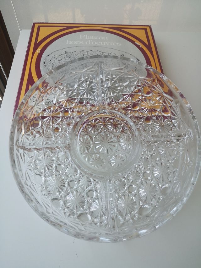 Plato cristal 5 compartimentos