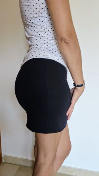 Minifalda elástica negra H&M