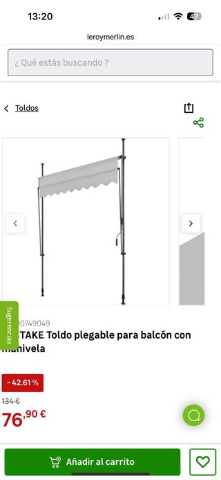 Toldo plegable TAKE para balcón