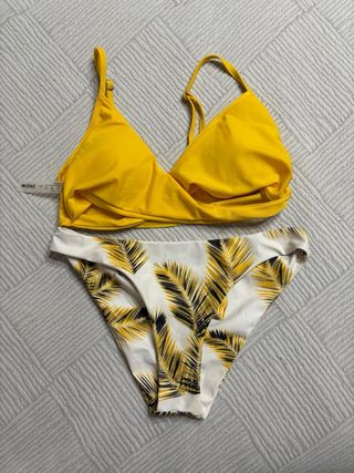Bikini Shein amarillo-blanco, M