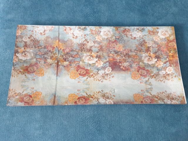 Bandeja cristal flores vintage frutero plato