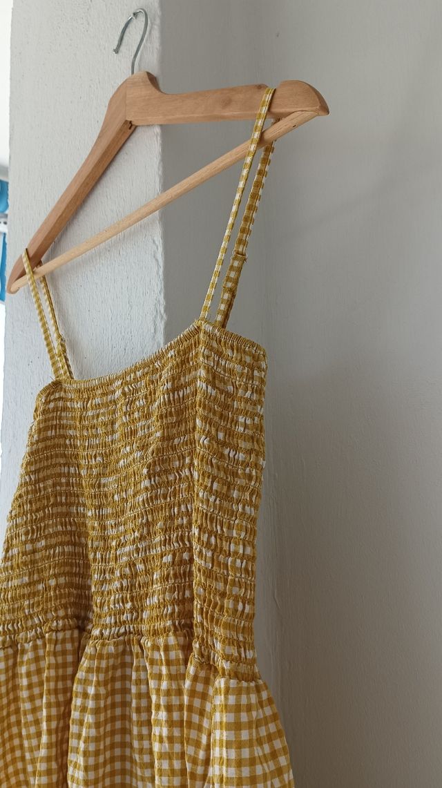 Vestido vichy mostaza