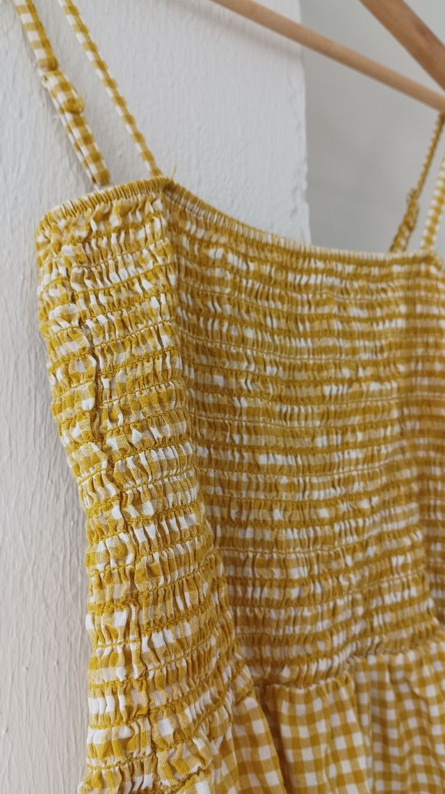 Vestido vichy mostaza