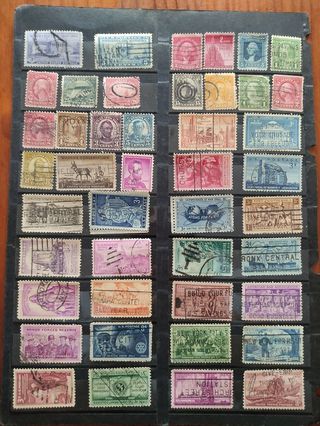 109 Sellos antiguos USA usados distintos