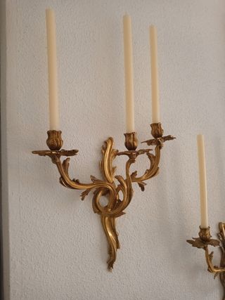 Apliques Candelabro Luis XV dorados
