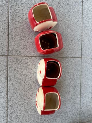 4 Macetas Corazón Cerámica