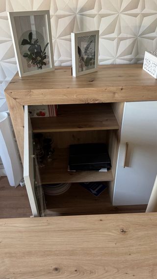 Aparador salón 3 puertas - Madera blanco/marrón