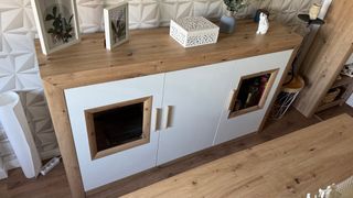 Aparador salón 3 puertas - Madera blanco/marrón