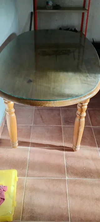 Mesa ovalada madera maciza