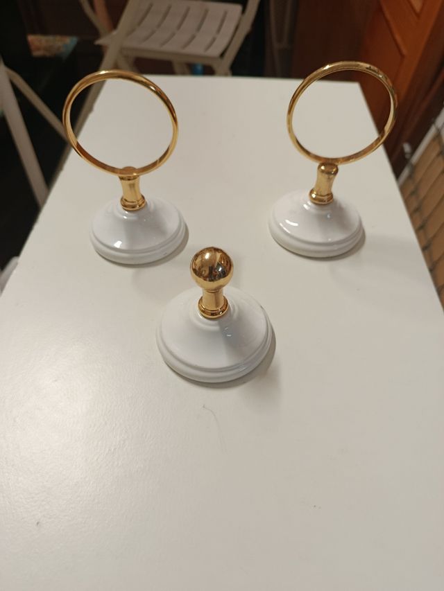 Juego de 3 accesorios baño dorados