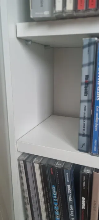 Armario CD's blanco - Madera y cristal