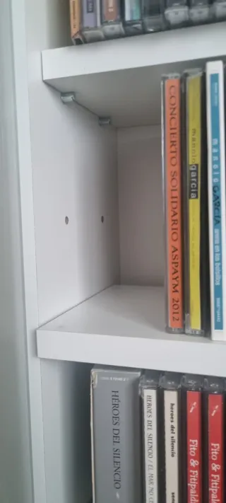 Armario CD's blanco - Madera y cristal