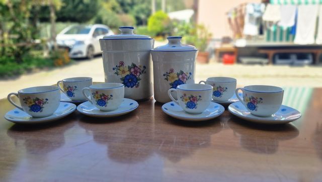 Servizio caffè porcellana fiori