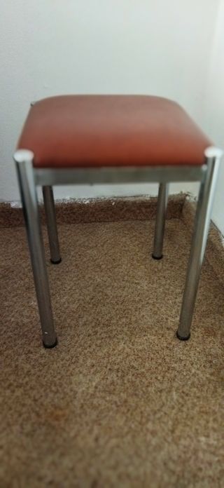 Banqueta-taburete marrón y plata - Asiento