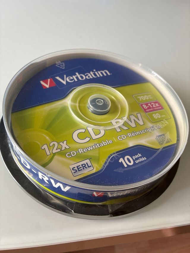 10 CDs regrabables Verbatim 12x