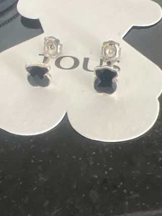 Pendientes Tous oso plata & onix