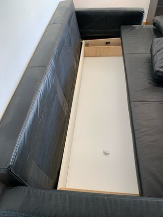 Sofá cama IKEA Friheten - Piel sintética negra