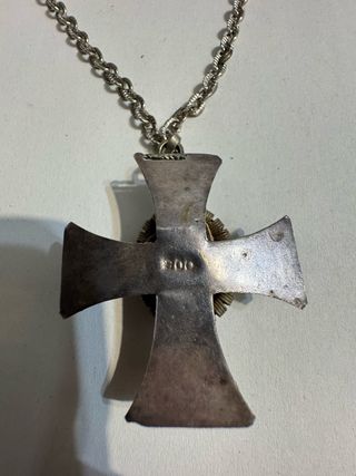 Collana croce argento 900 con Grande ametista 