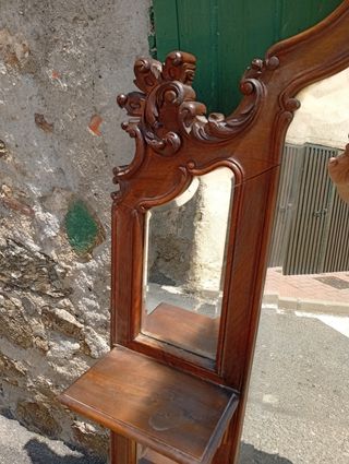 Espejo antiguo madera tallada