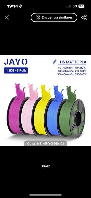 Filamentos 3D - Diferentes colores y materiales 