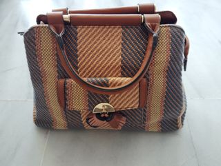 Bolso marrón multicolor