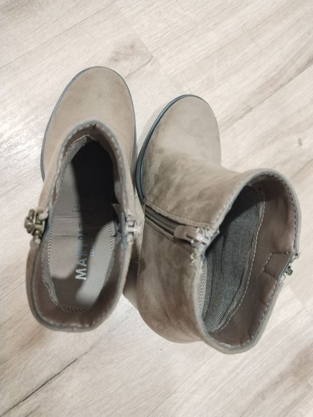 Botines de plataforma efecto ante beige