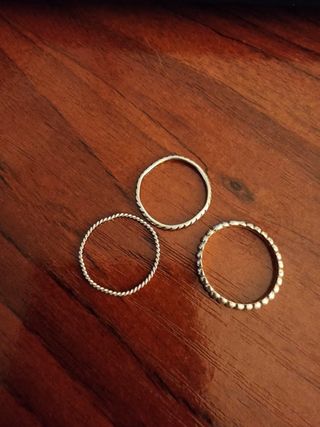 3 Anillos Plata - Minimalistas