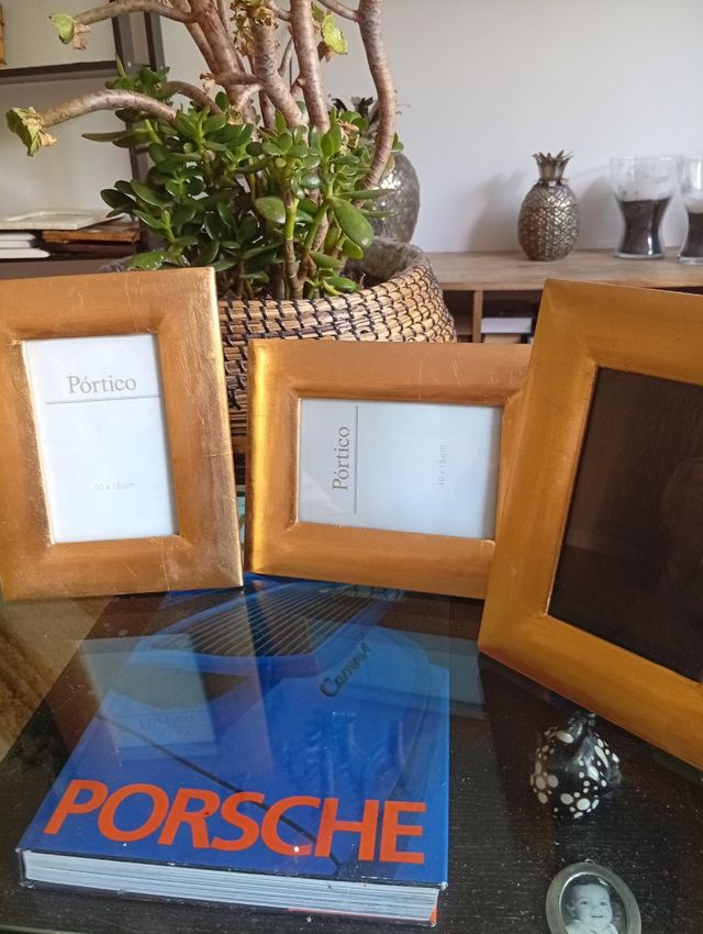 3 Marcos dorados sin usar