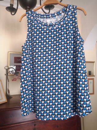 Top azul y blanco mujer. Talla S/M