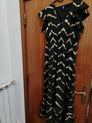 Vestito lungo nero e oro