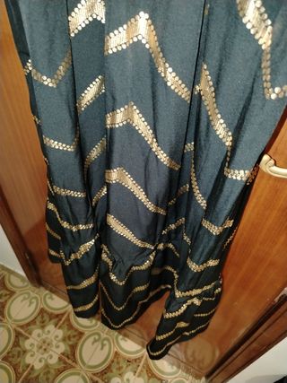 Vestito lungo nero e oro