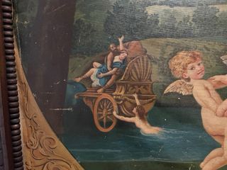 Antiguo lienzo grande "La danza de los cupidos"