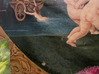 Antiguo lienzo grande "La danza de los cupidos"