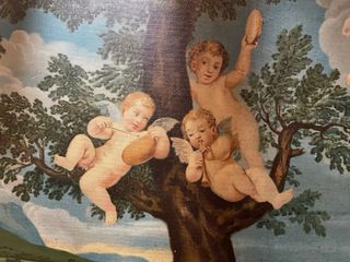 Antiguo lienzo grande "La danza de los cupidos"