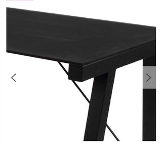 Mesa Escritorio negro metal industrial con cristal