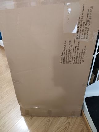 Mesa Escritorio negro metal industrial con cristal