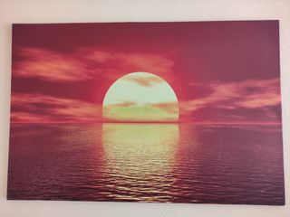 Cuadro grande pintado en lienzo Puesta Sol