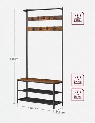 Perchero 4 en 1: Madera & Metal