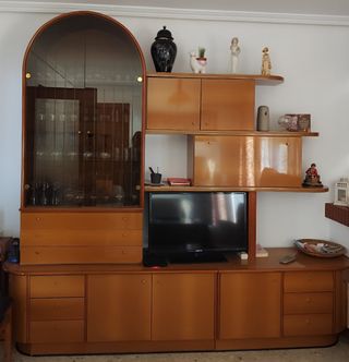 Mueble salón vintage madera.