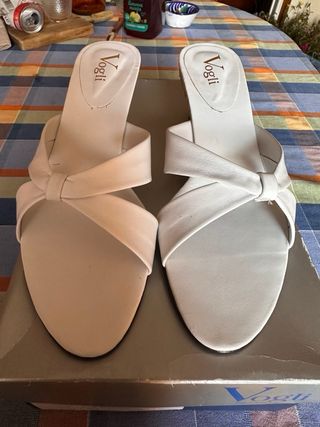 Sandalias Voili blancas tacón bajo