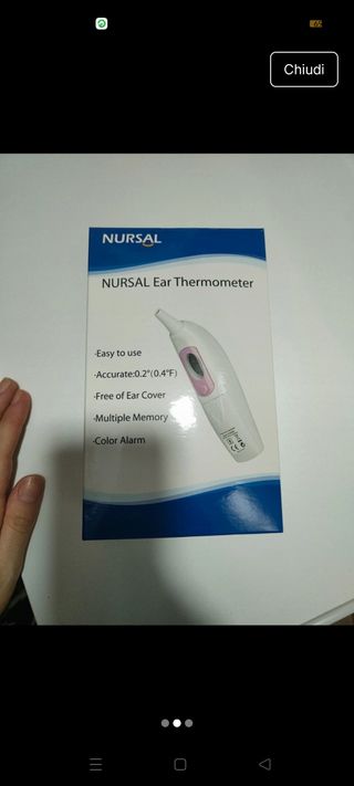 Termometro auricolare Nursal nuovo con batterie 