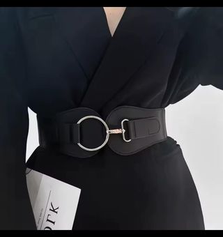 Cinturón negro elástico para mujer