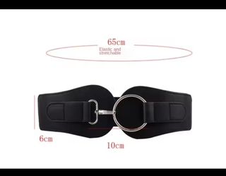 Cinturón negro elástico para mujer