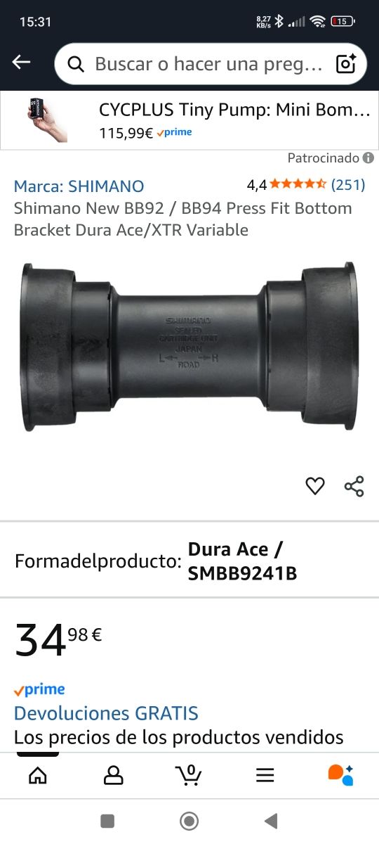 Cazoleta Shimano Dura Ace SM-BB92-41